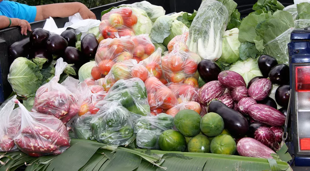 Fresh Produce for Sale off the Back of a Truck at the Punanga Nui Market